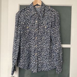 TORY BURCH patterned blouse size 8